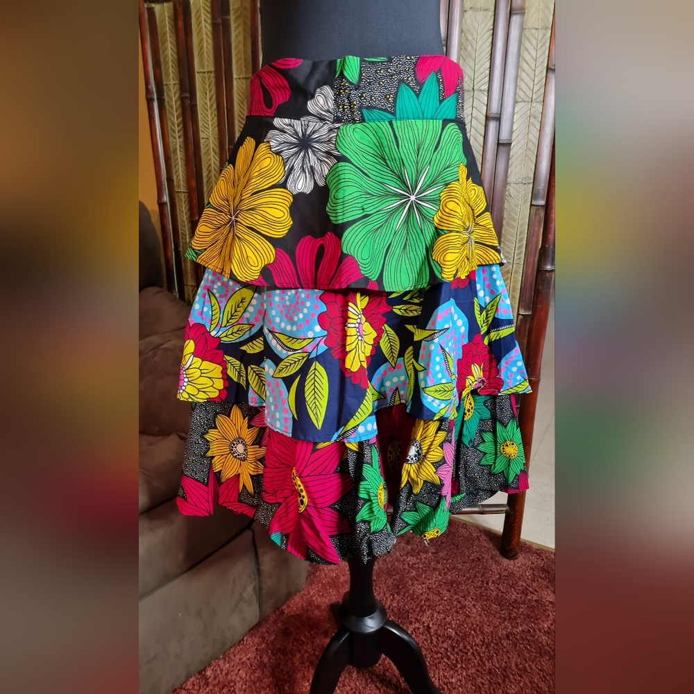 3 layer  Ankara print skirt
